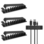 3 Range Cable Bureau, Clips Câble Organisateur Bureau, Fixation Cable Electrique, Pour Bureaux Et Tables Ou Attaches De Câble De Gestion Des Câbles Pour Tv, Ordinateurs, Chargeurs Et Souris