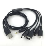 Link-e ® : Cable chargeur USB 5 en 1 pour consoles Nintendo 3DS (DSI), GBA SP, DS Lite, manette Wii-U et SONY PSP