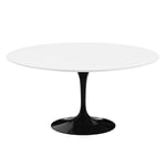 Knoll - Saarinen Round Table - Matbord, Ø 152 cm, Svart underrede, skiva i Vit laminat - Ruokapöytä - Eero Saarinen - Musta - Laminaatti/Metalli