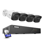 ANNKE H500 8CH 5MP POE CCTV Camera System Compatible with Alexa and Colour Night Vision, 4x 5MP Outdoor IP Security Cameras and 6MP NVR Built-in 2TB HDD for 24/7 Recording