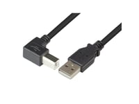 Techly 0.5M Usb 2.0 A/B M, 0,5 M, Usb A, Usb B, Usb 2.0, Hankjønn/Hankjønn, Sort