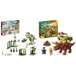 LEGO 76959 Jurassic Park Triceratops Research Dinosaur Toy Set with Ford Explorer Car and Dino & 76944 Jurassic World T. rex Dinosaur Breakout Toy, Dino Toys