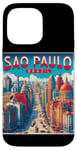 Coque pour iPhone 14 Pro Max Sao Paulo Souvenirs Brésil Voyage Vintage Retro City Skyline