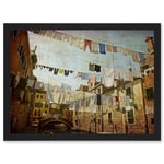 Clotheslines Venice Washing Line Laundry By Cityscape A4 Artwork Framed Wall Art Print