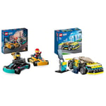 LEGO City Go-Karts and Race Drivers, Racing Vehicle Toy Playset for 5 Plus Year Old Boys, Girls & City Electric Sports Car Toy for 5 Plus Years Old Boys and Girls, Race Car for Kids Set
