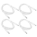 4 Pcs 3Ft Male to Male Plug 3.5 x 1.35mm DC Power Extension Cord Cable, White