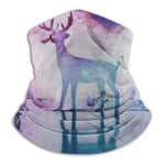 AEMAPE Headband Balaclava Deer and Child in The Purple Nebula Galaxy Face Mask Neck Warmer Helmet Liner Hatliner