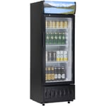 VEVOR Refrigerateur a Boissons Commercial 195 L Frigo Vitrine Temperature 0-10 ℃ Armoire a Boisson Refrigeree avec 3 Etageres Reglables et Caisson