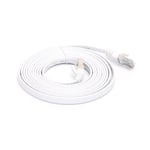 VoltShine Câble de raccordement CAT7 blanc de 3 m, idéal pour assurer une transmission de données rapide et stable sur les réseaux haut débit, à la maison ou au bureau.