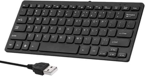 Mini Clavier Filaire Mince et Léger,78 Touches USB,Petit pour PC,Ordinateur Portable,Clavier Compact pour Windows/Mac/Android/iOS