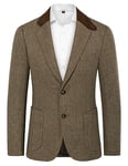 Blazer Homme Veste de Costume en Laine mélangée Blazers à 2 Boutons Brun XXL