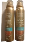 2 X Garnier Ambre Solaire Natural Bronzer Dark Self Tan Mist Body 150ml