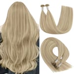 YoungSee Extension à Chaud Blond 22 Pouces Extension Keratine Blond Cendre Highlight Extensions de Cheveux Naturel Keratine 50brin/50g Extension Cheveux Keratine Blond #P18/613 pour les Cheveux Longs