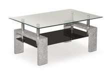 Soffbord Demitranila 100 cm med Förvaring Hylla - Glas/Svart/Grå Transparent,Grå,Svart Scandinavian Choice