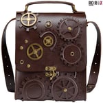 Ro Rox Phineas Steampunk Satchel Bag Clock Gears Pendants Faux Leather