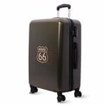 Route 66 Cabin Suitcase 55 x 40 x 20 (Extendable) – 33L – Ryanair Cabin Luggage – Airline Compatible – Lightweight and Hard Carry Case – 4 Wheels, Khaki, 66x44x24 cm, Medium