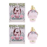 Police Womens To Be Tattooart Eau de Parfum 40ml Spray For Her x 2 - One Size