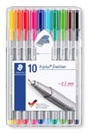 Staedtler 334 Triplus Fineliner Superfine Point Pens, 0.3 mm, Assorted Colours,