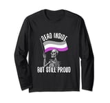 Dead Inside but Proud Funny Asexual Skeleton Ace Pride Long Sleeve T-Shirt