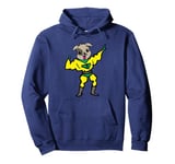 Dog dressed as a muscle man for Halloween Pullover Hoodie