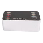 8-porttinen Smart Fast Desktop Hub LED-näytöllä 100?240V QC 3.0 USB Type C Universal Travel Charger Hub puhelimen kaiuttimille EU-pistoke