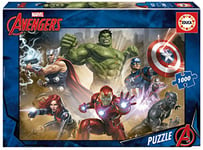 Educa - Puzzle de 1000 pièces pour Adultes | Avengers. Comprend Fix Puzzle Tail pour l'accrocher Une Fois l'assemblage terminé. À partir de 14 Ans (17694)