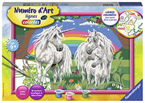 Ravensburger – Numéro d’Art grand format – Au pays des licornes – Loisir créatif – Kit de peinture par numéros – Activité détente et créative – Dès 9 ans – 28918 – Version française