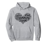 Swim Coach Water Sports Pool Swimmer Heart I Love Swimming Pullover Hoodie