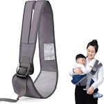 Baby Carrier, Portable Ergonomic Baby Sling with Adjustable Comfortable Shoulder Straps, Soft Anti-Slip Toddler Sling for Newborn, Infant up to 55Lbs (Grey)