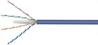 Cat 6a U/UTP LSZH Netværkskabel - CU - Solid - Blå - 100 meter.