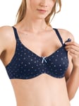 Anita Womens Miss Dotty Nursing Bra - Blue Nylon - Size 40E UK BACK/CUP