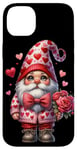 iPhone 14 Plus Heart Gnome Graphic And Valentines Flowers For Her Cute Love Case