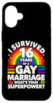 iPhone 16 Plus 16th Wedding Anniversary 16 Years Gay Marriage Husband Case