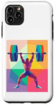 Coque pour iPhone 11 Pro Max Musculaire Guy Overhead Pressing a Massive Barbell