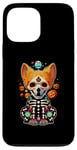 Coque pour iPhone 13 Pro Max Os de corgi mexicain Sugar Skull, Halloween, jour de la mort d'un chien