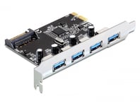 DELOCK – PCI Express x1 Card to 4 x external USB Type-A female SuperSpeed USB 5 Gbps USB 3.2 Gen 1