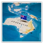 2 x Square Stickers 10 cm - Australia World Map Flag  #44172