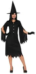 FIESTAS GUIRCA Salem Costume de Sorcière - Déguisement Noir avec Chapeau de Sorcière - Déguisement d'Halloween pour Femme Taille 38-40 M