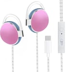 Rose Ecouteurs Filaire Ecouteur Usb C Casque Filaire Ecouteurs Filaire,Hifi Stereo Clip Oreilles Casque,Ecouteurs Avec Fil,Oreillette Filaire,Ecouteurs Usb C Avec Micro