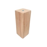 Mobila Pied carré en Bois, Finition Brute, Mesure 6,5 x 6,5 cm, Hauteur 18 cm, Filetage M10, Poids Maximum supporté par Pied 60 kg