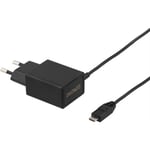 UTGÅTT Deltaco Väggladdare 230v Till 5v Usb, 1a, 1x Usb Micro B, 1m, Sv