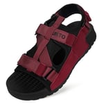 Gaatpot Sandales Femme Sandals de Sport et d'Extérieur Avec Soutien de la Voûte Sandale de Trekking Randonnée Ajustable Bout Ouvert Confortable Rouge 41