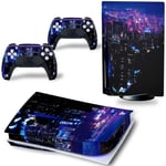 YWZQ For PS5 Game Console Skin Sticker Decal Cover for Playstation 5 Console And 2 Controllers PS5 Digital Skin Stick,O