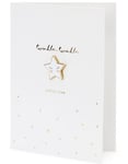 1 stk Hvit "Twinkle Twinkle Little Star" kort med Jakkemerke/Pin 10,5x14,8 cm