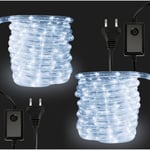 Randaco - Tube Lumineux Extérieur led Guirlande Lumineuse Décoration avec 480 Lampes et Adapteur d'alimentation Blanc froid 20M