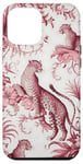 iPhone 12 Pro Max French Pink Toile Chinoiserie Leopards Case