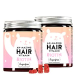 for Hair, Nails and Skin - Highly dosed biotin and zinc Gummies Pack of 2, Sugar Free and Vegan - 5.000 µg biotin - Hair Vitamins for Normal Hair Growth - 4 Months Supply - Bears with Benefits