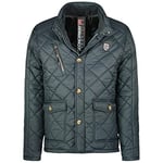 Geographical Norway Cargue Men - Doudoune Chaude Matelassée Homme - Veste Manteau Chaud Doublure Hiver Hommes - Blouson Coupe Vent Manches Longues (Noir XL)