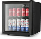 55 Can Beverage Refrigerator, Mini Fridge with Glass Door & LED Lights, Removabl