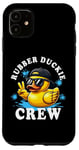 Coque pour iPhone 11 Canard en caoutchouc jaune rétro cool dans 70s 80s Funny Duck Cruise